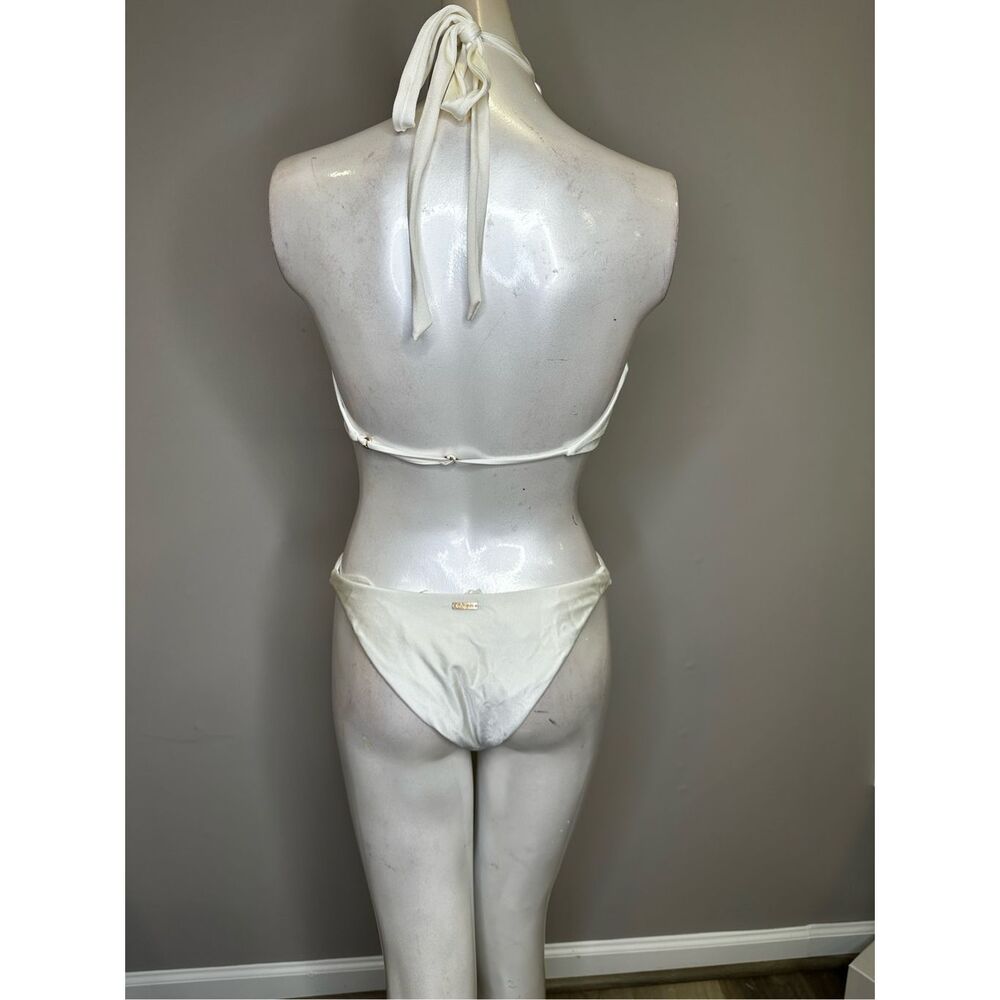 NWOT Cult Gaia Caitriona Beaded One Piece Swimsuit White Size Small $358 - Picture 6 of 9